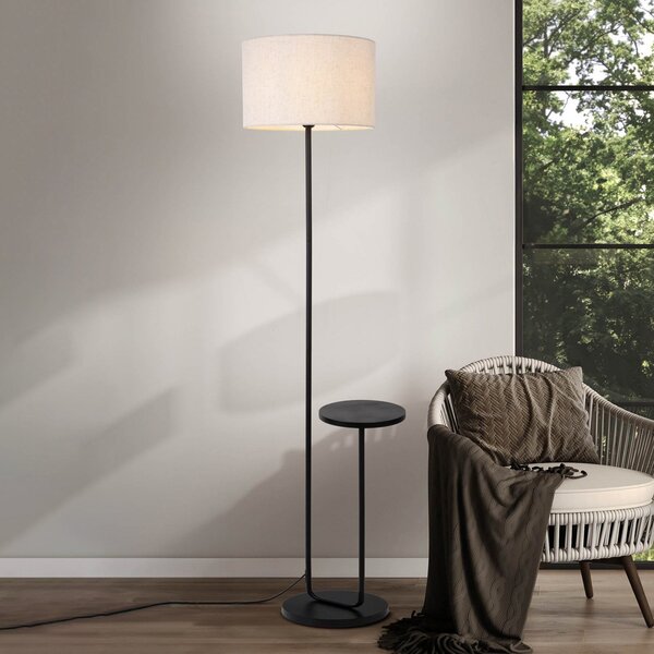 Näve Lampadar Tordis, alb/negru, textil, înălțime 157 cm Raft, Negru, Camera de zi / sufragerie, Țesătură / Textil, Modern