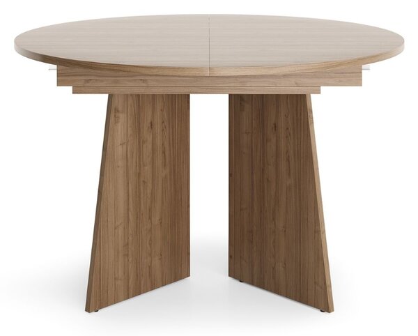 Masă rotundă extensibilă Aurena Au9, nuc regal (120-160 cm)