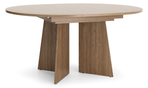 Masă rotundă extensibilă Aurena Au9, nuc regal (120-160 cm)