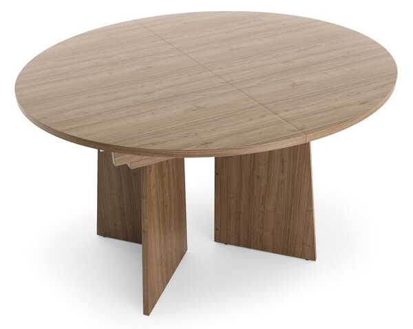 Masă rotundă extensibilă Aurena Au9, nuc regal (120-160 cm)