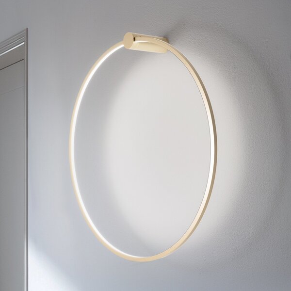 Milagro Lighting Aplică de perete LED Saturno, auriu, Ø 80 cm, metal, 4.000 K, Auriu / Alamă, Camera de zi / sufragerie, Aluminiu, Modern