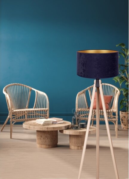 Lampadar VELVET 1xE27/60W/230V bej/albastru Brilagi