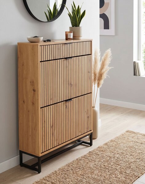 Dulap de pantofi Claro, stejar artizanal (72 cm)