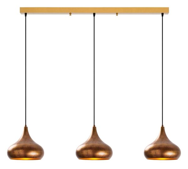 Lustră suspendată pe cablu MUBA 3xE27/40W/230V, finisaj cupru