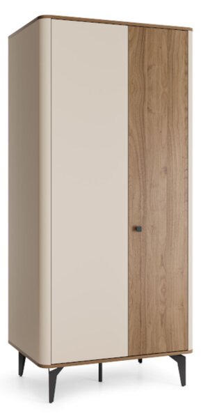 Dulap cu două uși Aurena Au1, cașmir/nuc regal (88 cm)