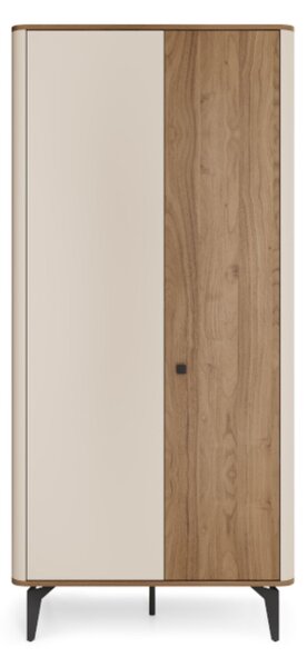 Dulap cu două uși Aurena Au1, cașmir/nuc regal (88 cm)