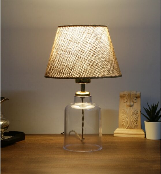 Lampă de masă AYD 1xE27/40W/230V maro/transparentă