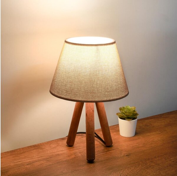 Lampă de masă AYD 1xE27/40W/230V maro/bej