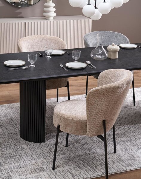Masă de dining extensibilă Bolero, negru (160–250x90 cm)