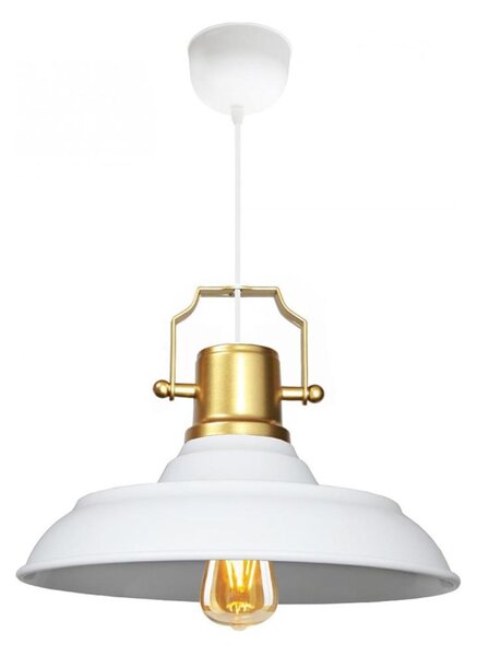 Lustră AYD pe cablu 1xE27/40W/230V alb/auriu