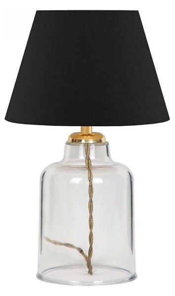 Lampă de masă AYD, 1xE27/40W/230V, neagră/transparentă