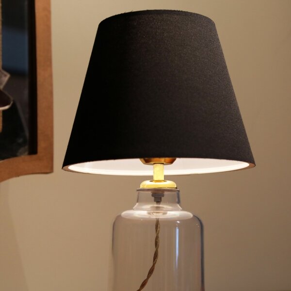 Lampă de masă AYD, 1xE27/40W/230V, neagră/transparentă