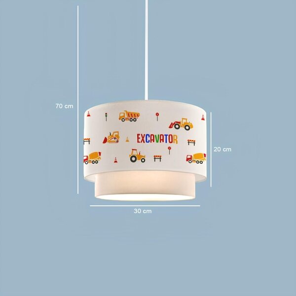 Lustră CANDY pentru copii 1xE27/40W/230V, alb/portocaliu