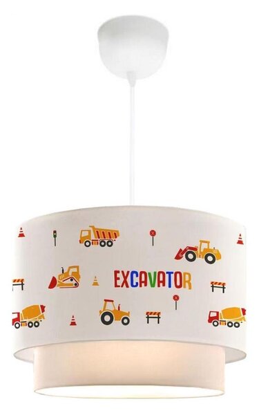 Lustră CANDY pentru copii 1xE27/40W/230V, alb/portocaliu