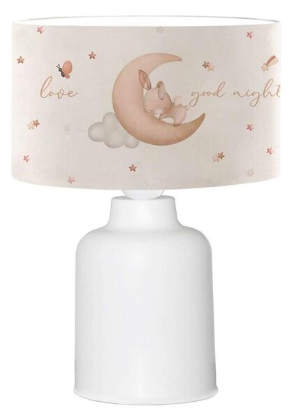 Lampă de noptieră pentru copii CANDY, 1xE27/40W/230V, alb/bej