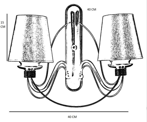 Aplică de perete CLASSIC, 2x E27, 40 W, 230 V, bronz/bej