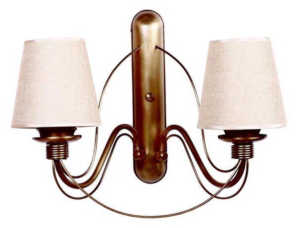 Aplică de perete CLASSIC, 2x E27, 40 W, 230 V, bronz/bej