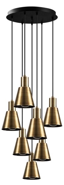 Candelabru pe cablu KEM 7xE27/40W/230V auriu
