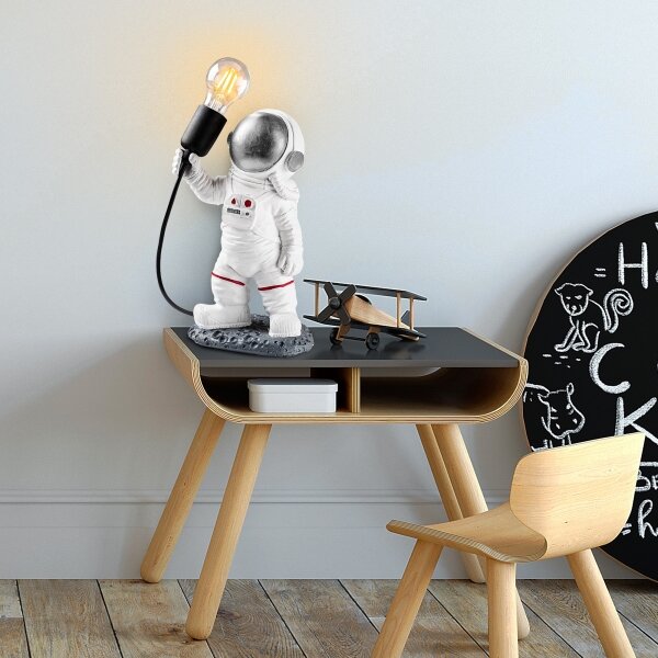 Lampă de noptieră pentru copii ASTRONAUT 1xE27/40W/230V argintie/albă
