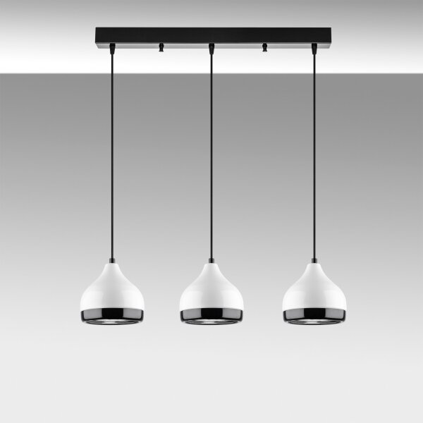 Lustră pe cablu YILDO 3xE27/40W/230V alb/negru