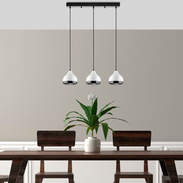 Lustră pe cablu YILDO 3xE27/40W/230V alb/negru