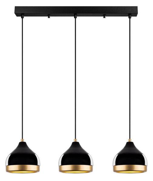 Lustră pe cablu YILDO, 3xE27/40W/230V, negru/auriu