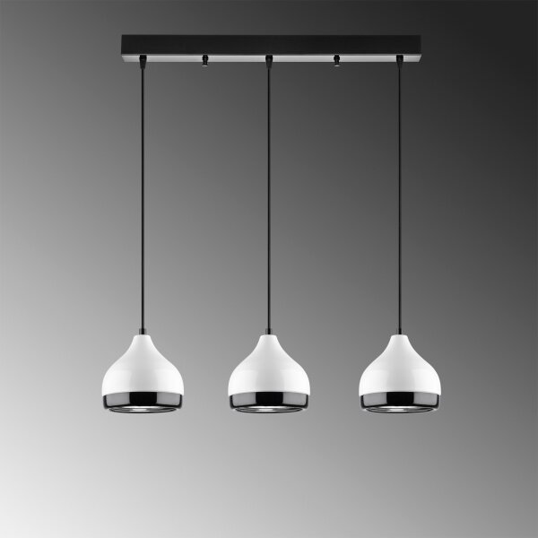 Lustră pe cablu YILDO 3xE27/40W/230V alb/negru