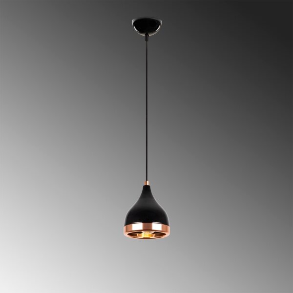 Pendul pe cablu YILDO 1xE27/40W/230V, negru/cupru