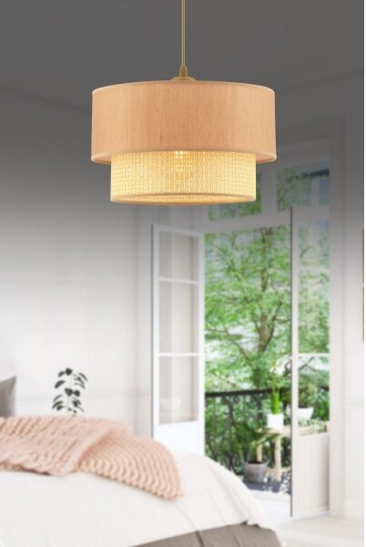 Lustră suspendată cu cablu ECHO 1xE27/60W/230V bej