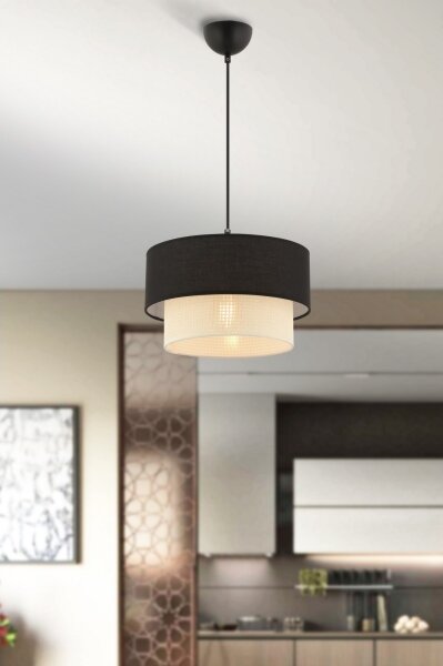 Pendul cu cablu ECHO 1xE27/60W/230V negru/crem