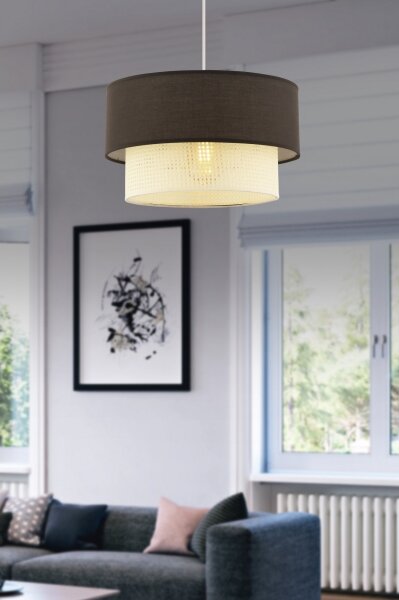Pendul ECHO pe cablu 1xE27/60W/230V, maro/crem