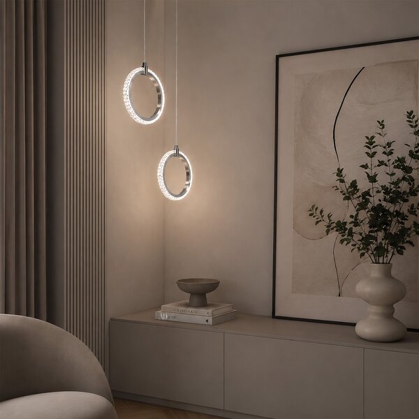 Lampă suspendată LED LHJ126-W Crom
