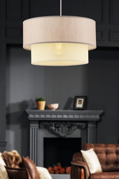 Lampă suspendată pe cablu ECHO 1xE27/60W/230V bej/crem