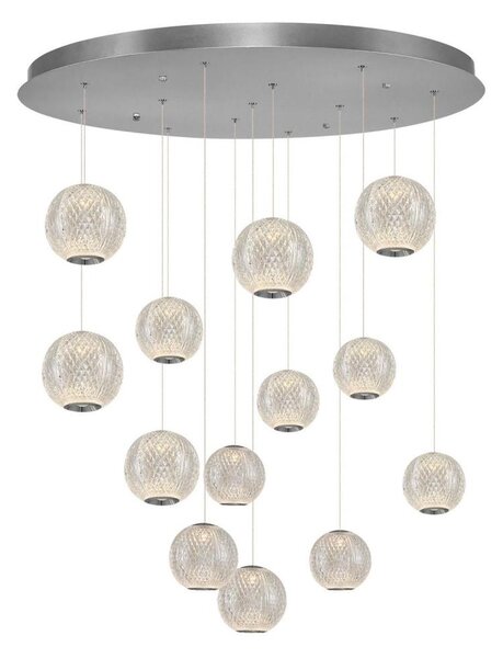 Lustră LED pe cablu CREMONA, 13xLED/5W/230V, 3000K, crom mat