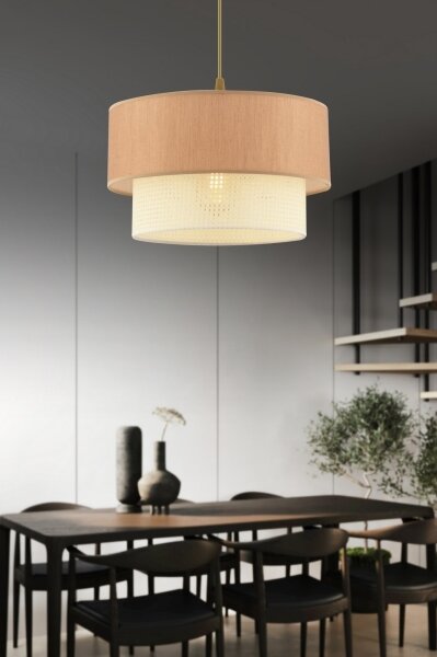 Lampă suspendată cu cablu ECHO 1xE27/60W/230V maro/crem