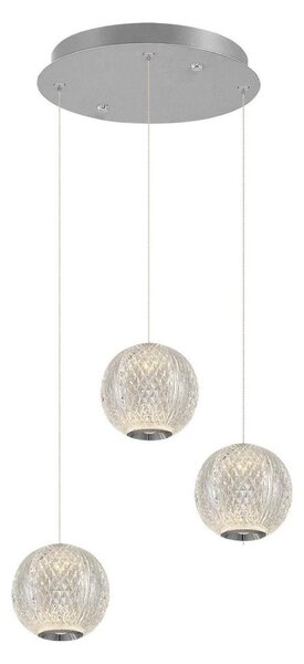 Lustră LED suspendată pe cablu CREMONA 3xLED/5W/230V 3000K crom mat