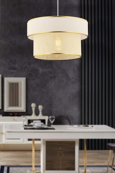 Lustră pe cablu ERO 1xE27/60W/230V crem/auriu
