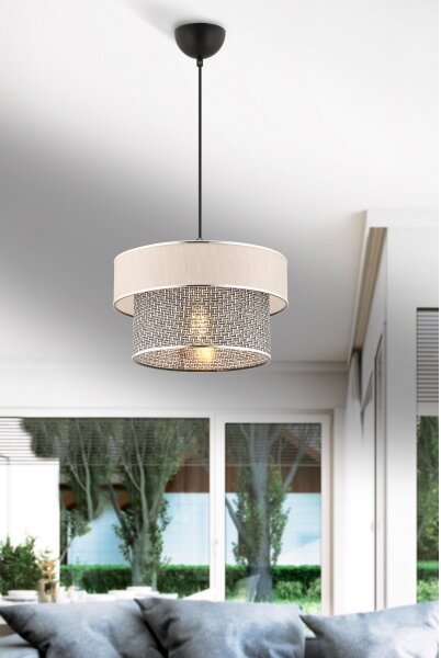 Pendul pe cablu ERO 1xE27/60W/230V crem/gri