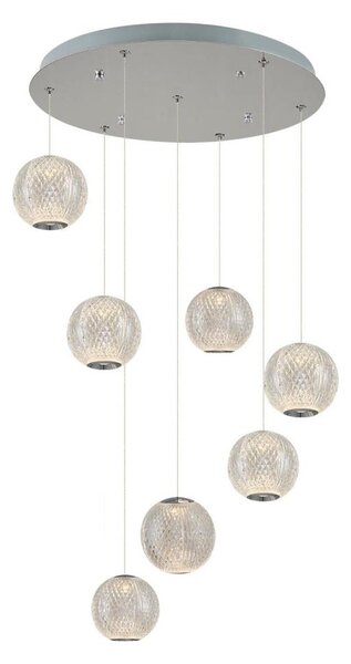 Lustră LED suspendată cu cablu CREMONA 7xLED/5W/230V 3000K crom mat