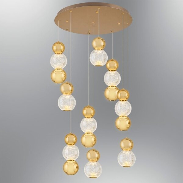 Candelabru LED suspendat pe cablu CREMONA LED/51W/230V 3000K auriu