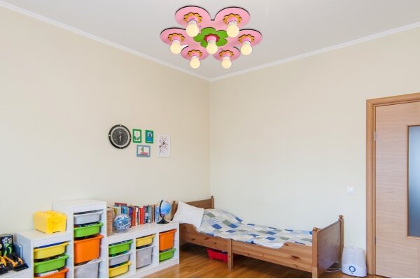Plafonieră pentru copii LUCCA 7xE27/24W/230V roz