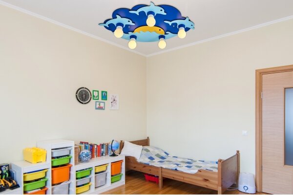 Plafonieră pentru copii LUCCA 5xE27/24W/230V albastră