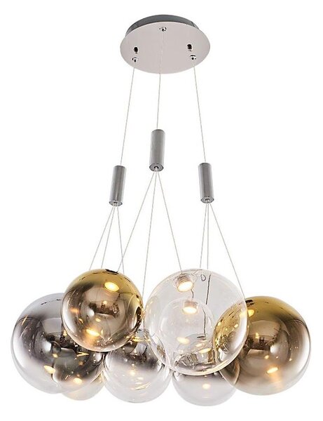 Candelabru LED ENNA suspendat pe cablu 9xG9/5W/230V 3000K fumuriu/auriu