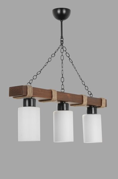 Candelabru JASMIN pe lanț, 3x E27/40W/230V, maro/alb
