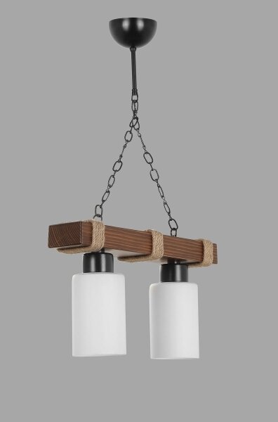 Candelabru pe lanț JASMIN 2xE27/40W/230V maro/alb
