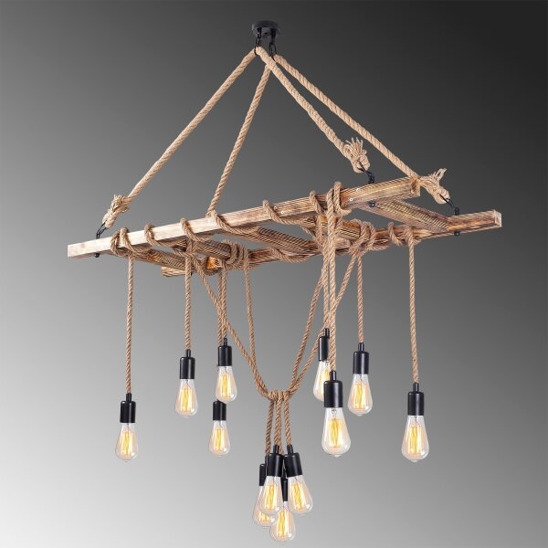 Candelabru suspendat pe cablu EREBOS 12xE27/40W/230V, maro