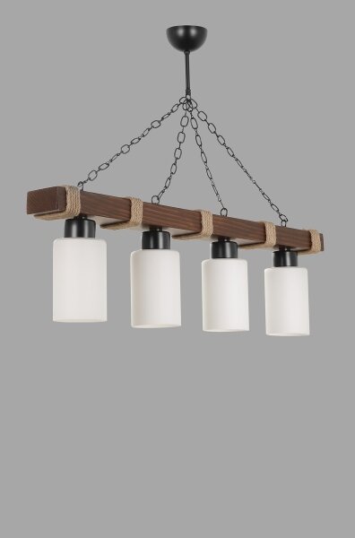 Candelabru cu lanț JASMIN 4xE27/40W/230V maro/alb