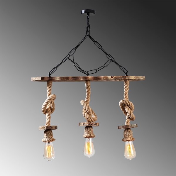 Candelabru EREBOS pe lanț 3xE27/40W/230V maro