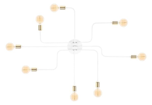Lustră aplicată TRUVA, 8x E27, 40W, 230V, alb/auriu
