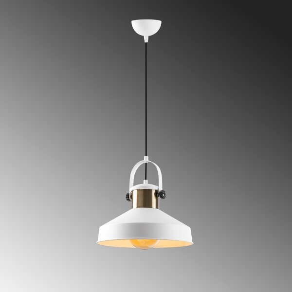 Lampă suspendată pe cablu DODO, 1xE27/40W/230V, alb/bronzat